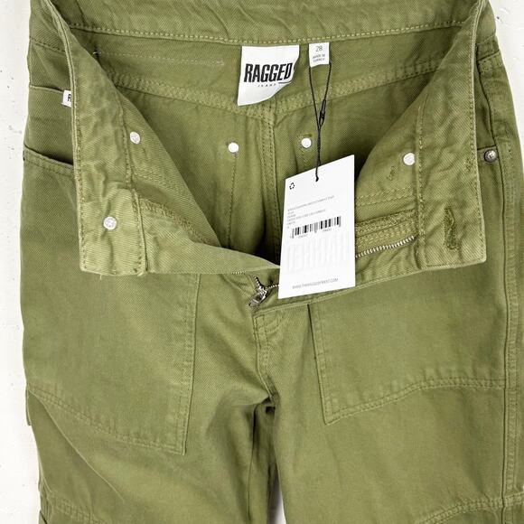 Ragged Priest Combat Jeans Green Khaki Denim High Rise Organic Cotton Cargo 28 - Picture 5 of 16